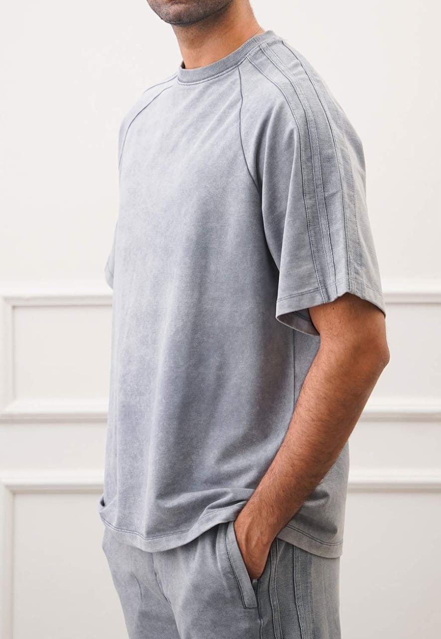 RANGLAN ACID WASHED TEE-GRY