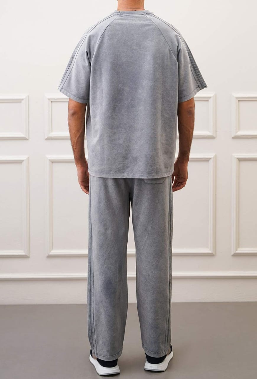 RANGLAN ACID WASHED TEE-GRY