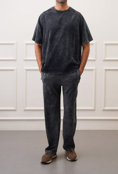 RANGLAN ACID WASHED TEE-BLK