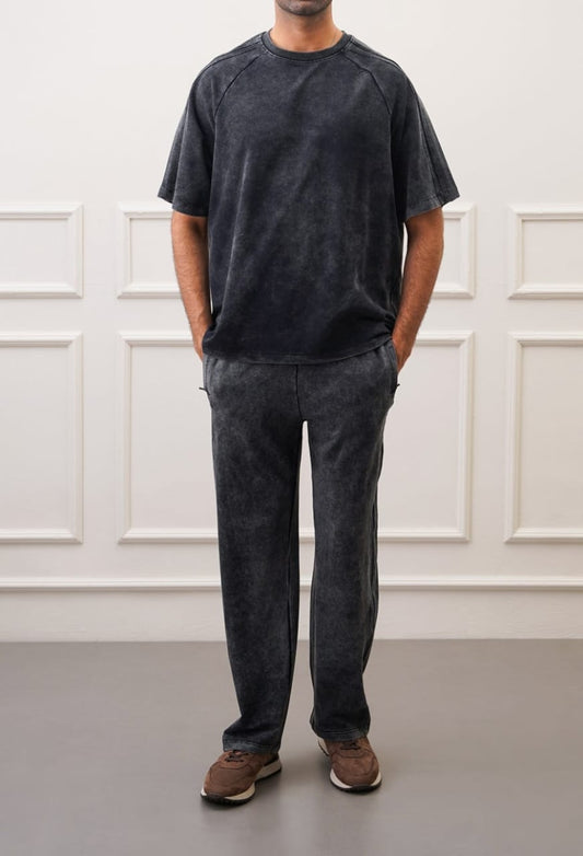 RANGLAN ACID WASHED TEE-BLK