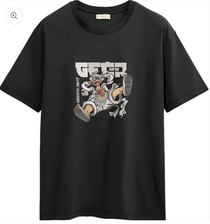 Money D.Luffy Oversize Embroidered T-Shirt