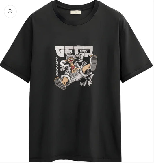 Money D.Luffy Oversize Embroidered T-Shirt