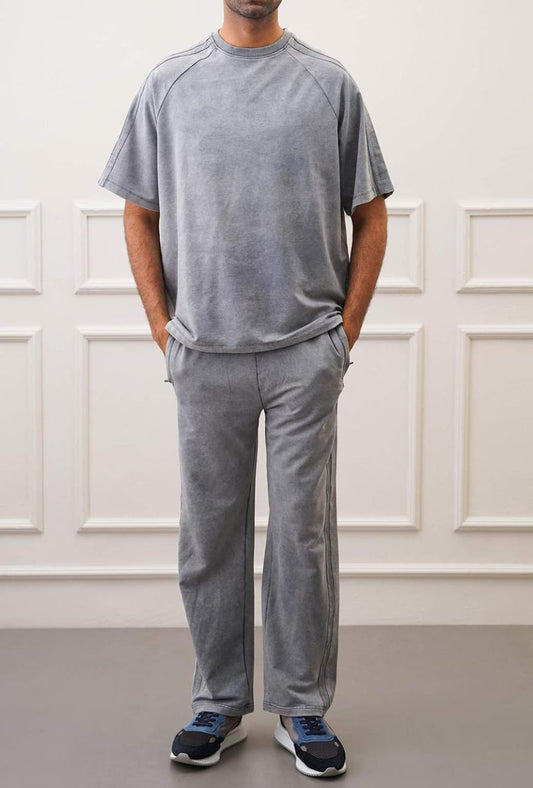 RANGLAN ACID WASHED TEE-GRY