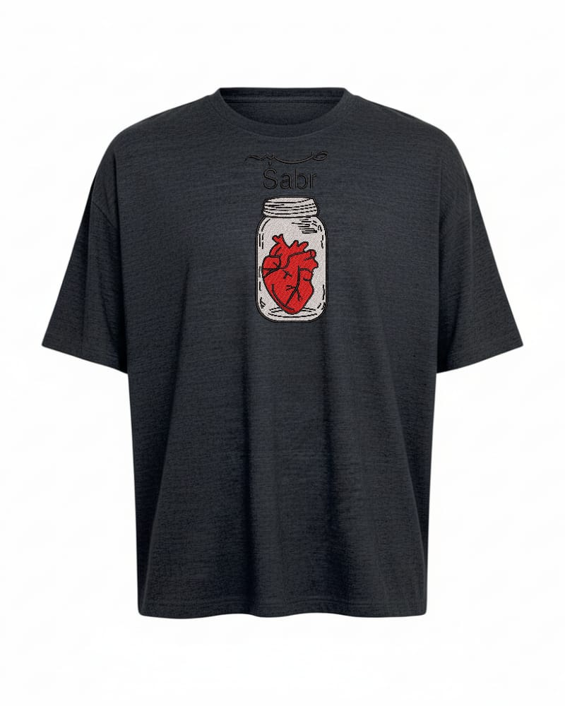carcol sabr heart Oversize Embroidered T-Shirt
