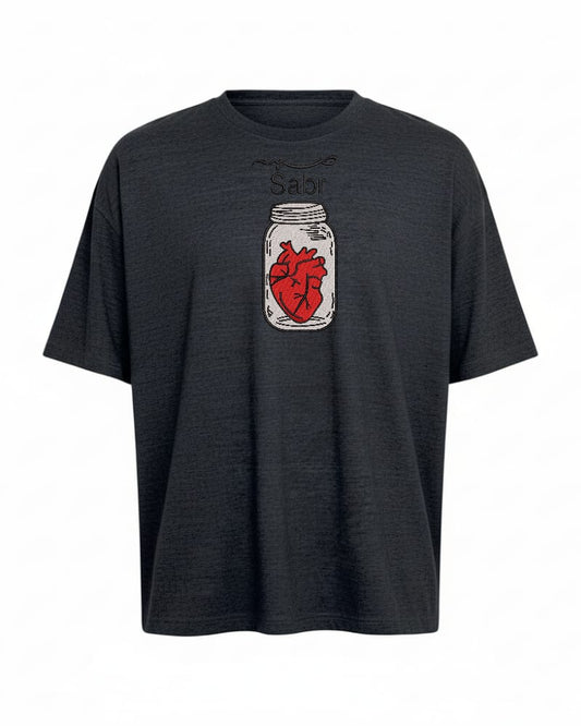 carcol sabr heart Oversize Embroidered T-Shirt
